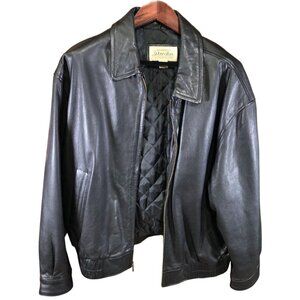 St. Johns Bay Authentic Black Leather Jacket L
